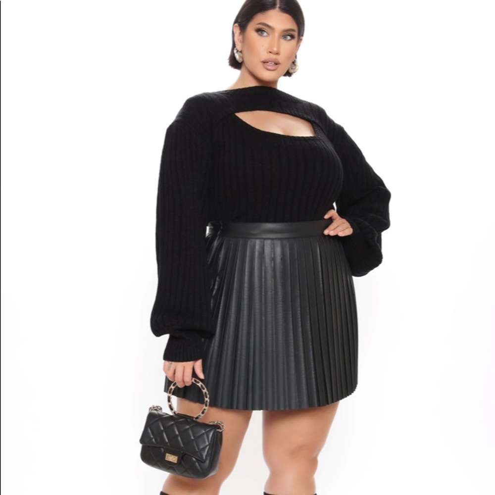 Fashion Nova faux leather skirt